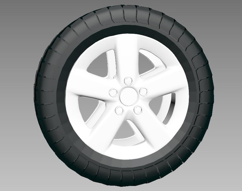 Tire Wheel 3d rendering