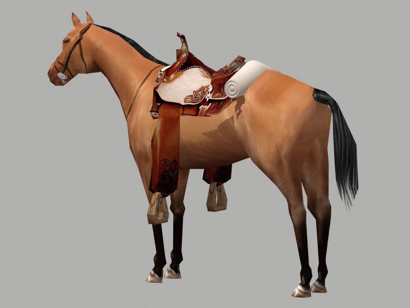 Arabian Horse with Saddle 3d rendering