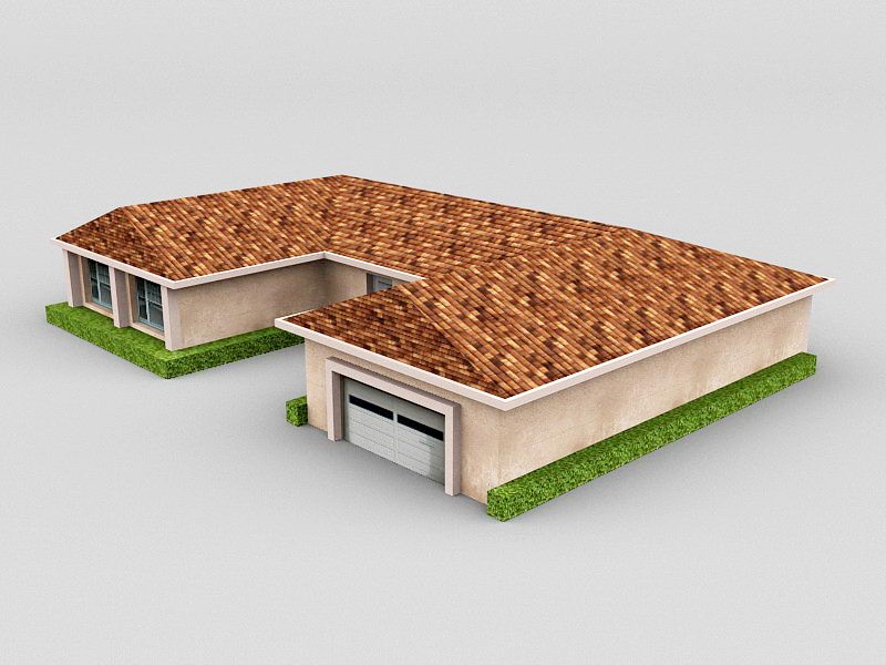 House with Garage 3d rendering