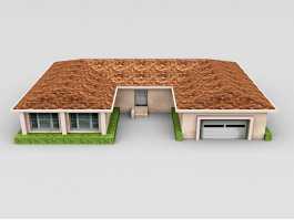 House with Garage 3d model preview