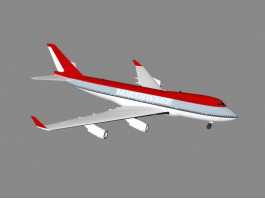 Northwest Airline Boeing 747 3d model preview
