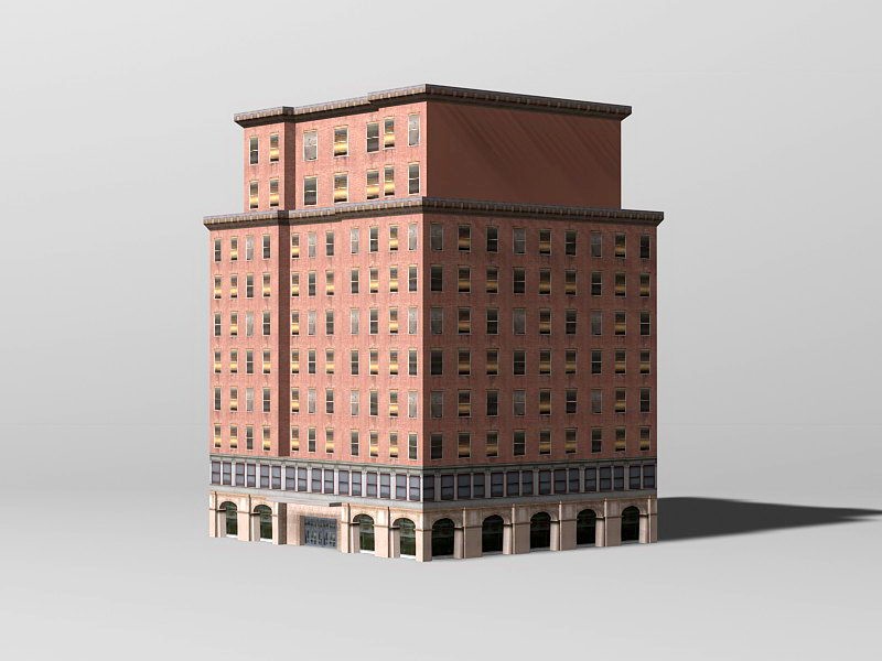 Old Apartment Building 3d rendering