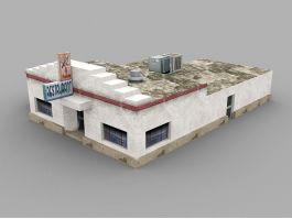 Old Restaurant Exterior 3d model preview