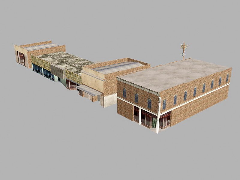 Old Country Town 3d rendering