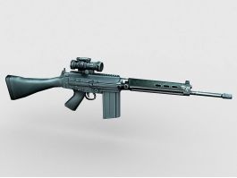 FN FAL Sniper Rifle 3d model preview