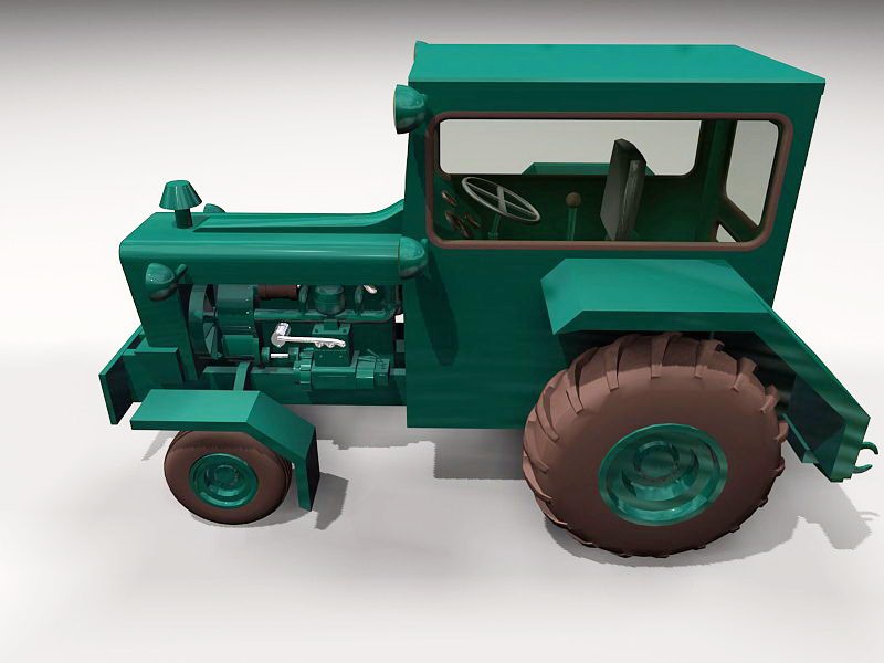 Green Farm Tractor 3d rendering