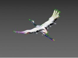 Animated Flying Crane 3d model preview