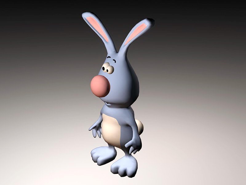 Rabbit Cartoon Character 3d rendering