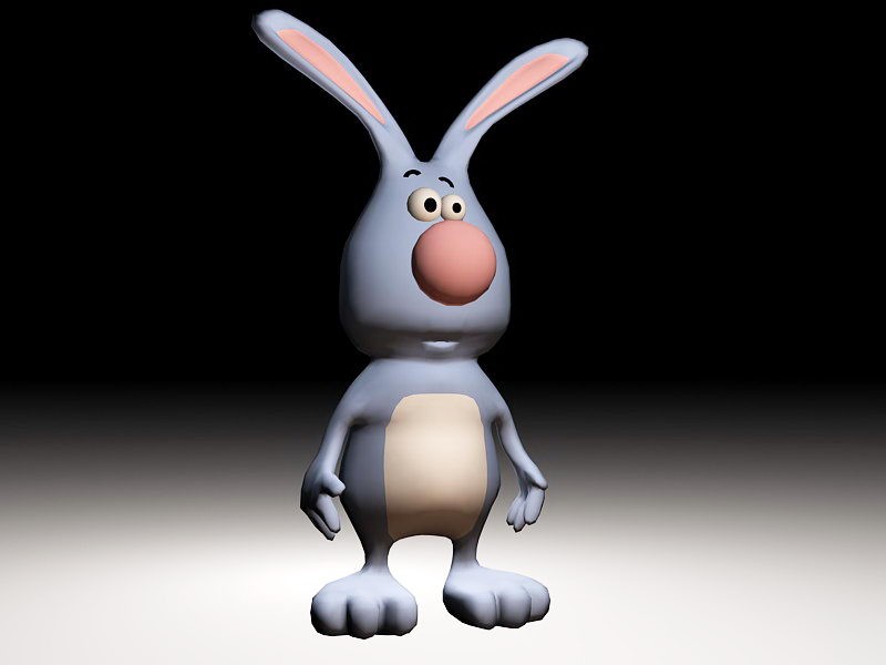 Rabbit Cartoon Character 3d rendering