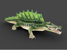 Green Alligator Monster 3d model preview