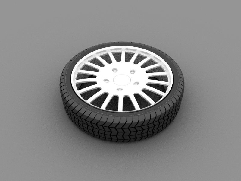 Tire Wheel 3d rendering