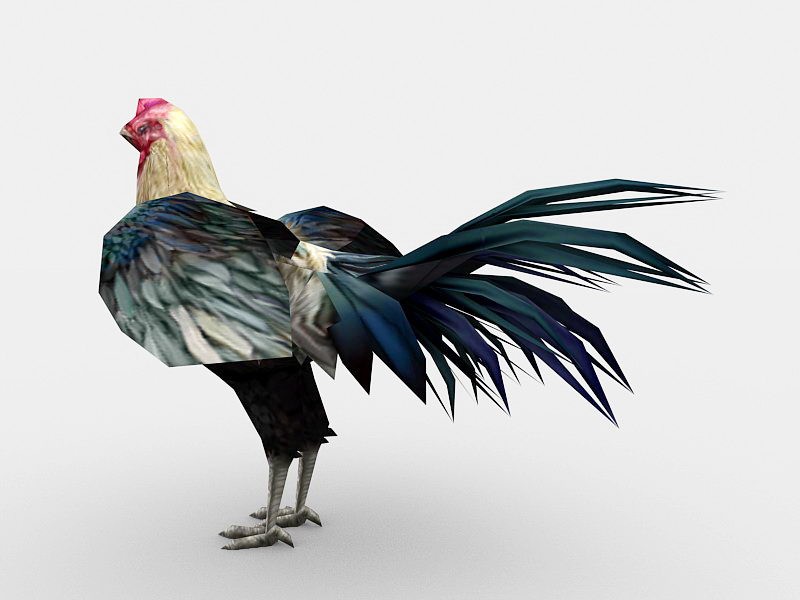 Colored Chicken 3d rendering