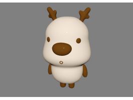 Cute Cartoon Deer 3d model preview
