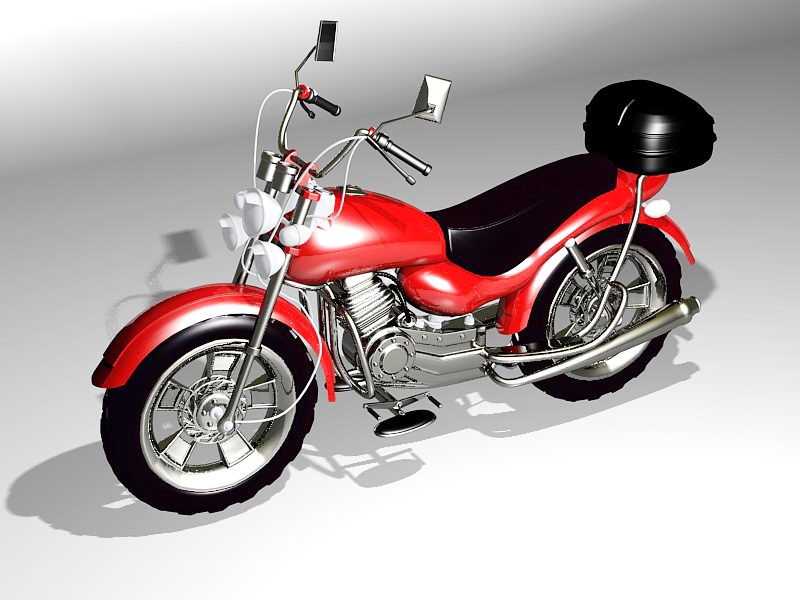 Red Motorcycle 3d rendering