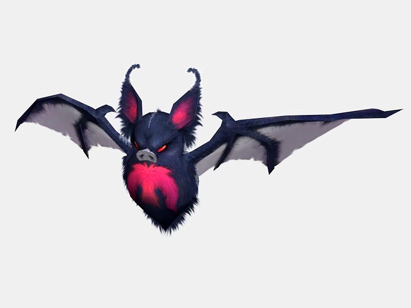 Cute Anime Bat 3d rendering
