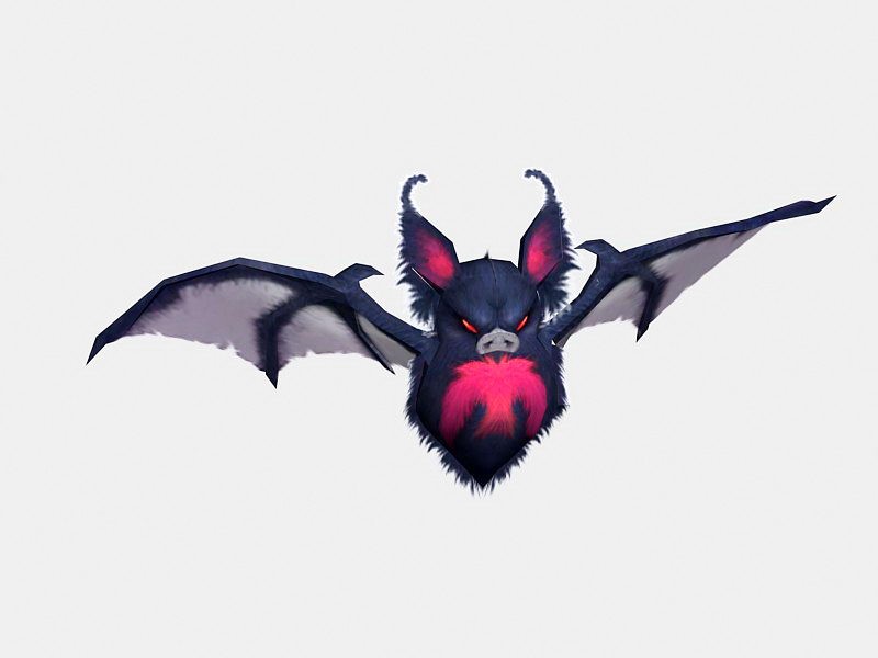 Cute Anime Bat 3d rendering