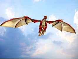 Animated Red Dragon 3d model preview