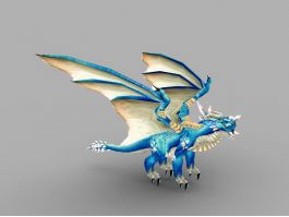 Cool Blue Dragon 3d preview