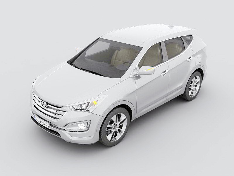Hyundai Santa Fe SUV 3d rendering