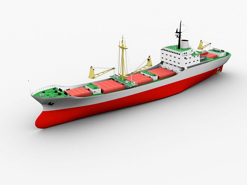 Modern Cargo Ship 3d rendering