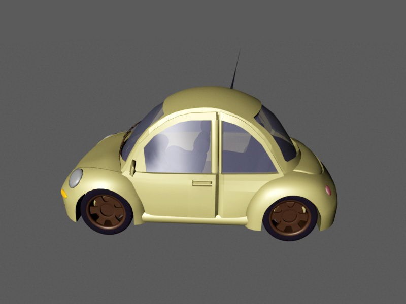 Volkswagen Beetle Cartoon Car 3d model Maya files free