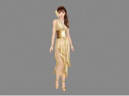 Fashion Girl Character 3d model preview