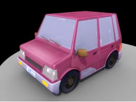 Dark Red Cartoon Car 3d preview