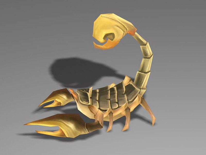 Yellow Ground Scorpion 3d rendering