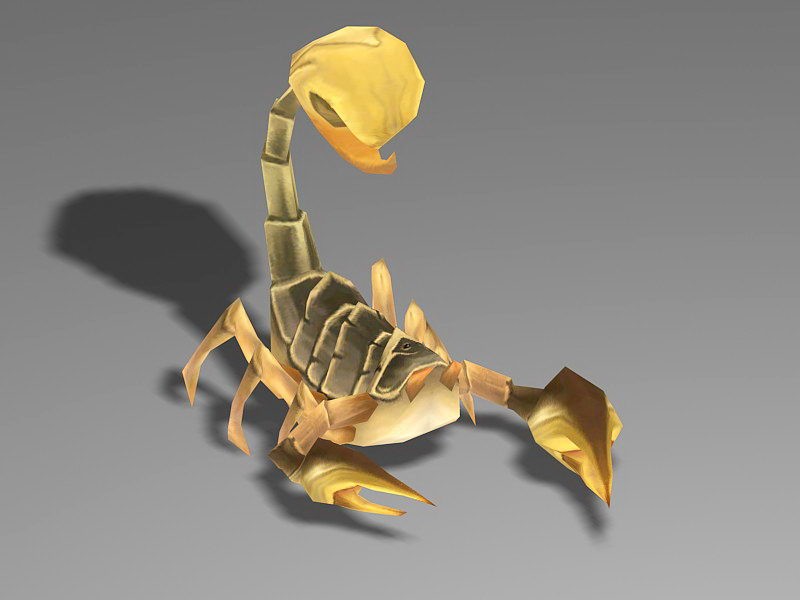 Yellow Ground Scorpion 3d rendering