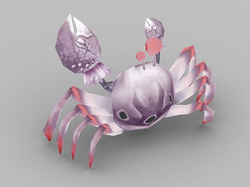Anime Crab 3d rendering