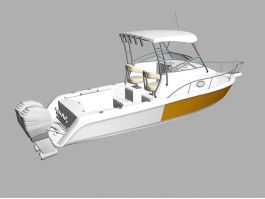 Small Luxury Yacht 3d model preview