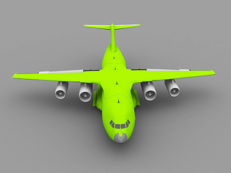 Green Transport Plane 3d rendering