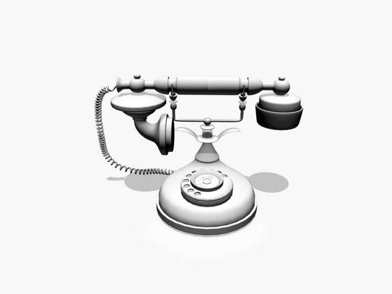 Old Telephone 3d rendering