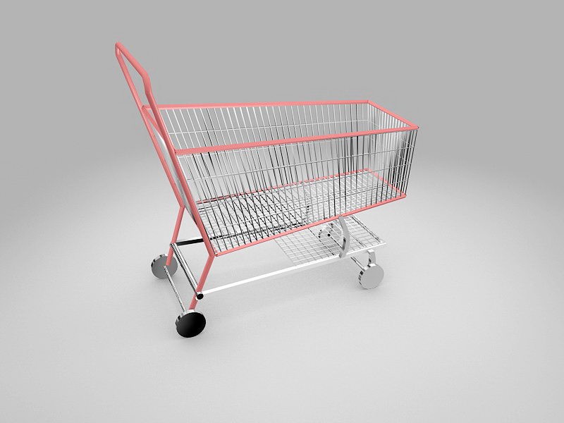 Supermarket Shopping Cart 3d model 3ds Max files free