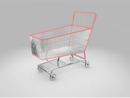 Supermarket Shopping Cart 3d model preview