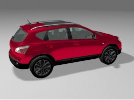 Red Nissan SUV 3d model preview