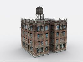 Old City Apartment Buildings 3d model preview