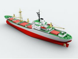 Small Cargo Ship 3d model preview