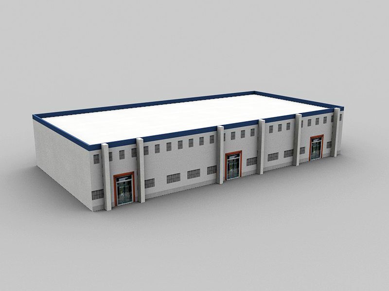 Small Factory Building 3d rendering