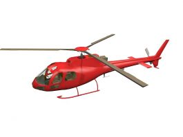 Red Helicopter 3D Model
