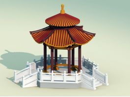 Oriental Garden Gazebo 3d model preview