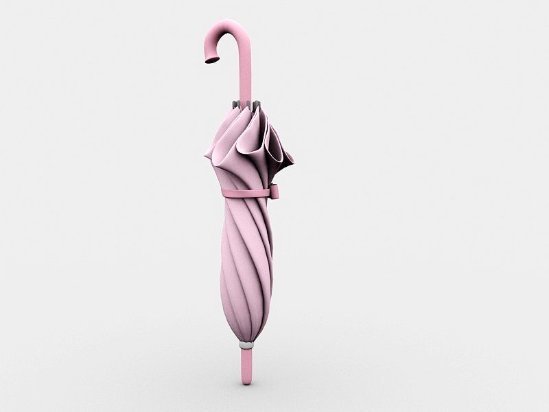 Pink Umbrella 3d rendering