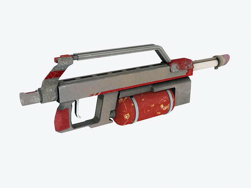 Flamethrower Gun 3d rendering