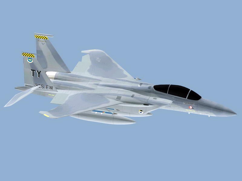 USAF F-15C Fighter Aircraft 3d rendering