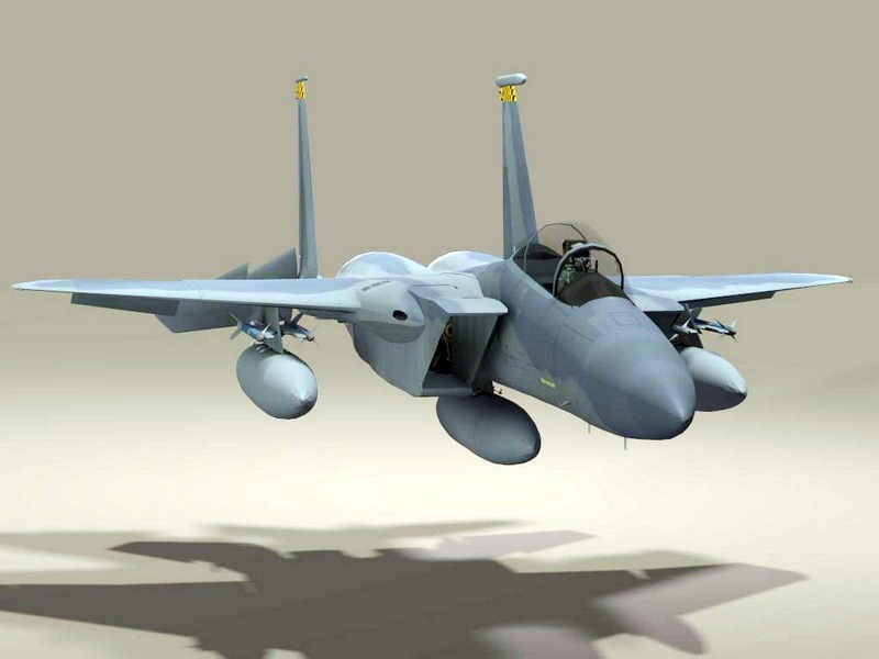 USAF F-15C Fighter Aircraft 3d rendering