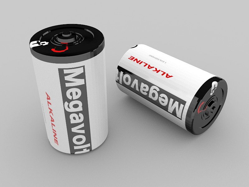 Electric battery 3d rendering