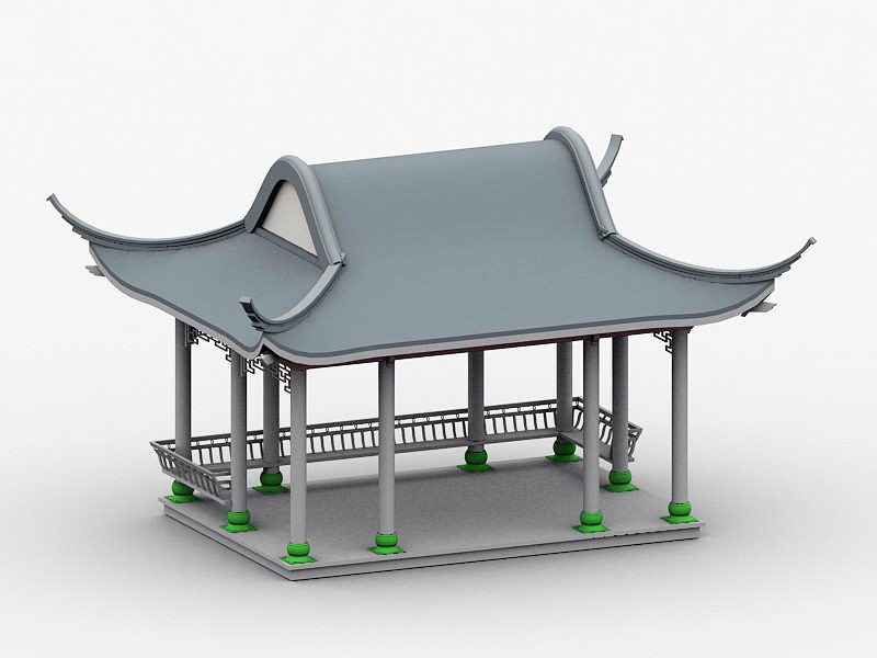 Chinese Garden Pavilion 3d rendering