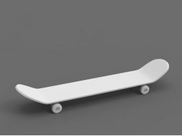 White Skateboard 3d preview