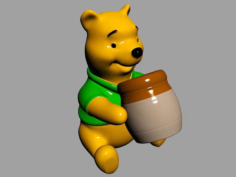 Winnie the Pooh Statue 3d rendering