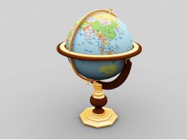 Vintage World Globe 3d model preview